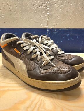 Puma Men's Stylish Brown & Cream Sneakers (Size 11)